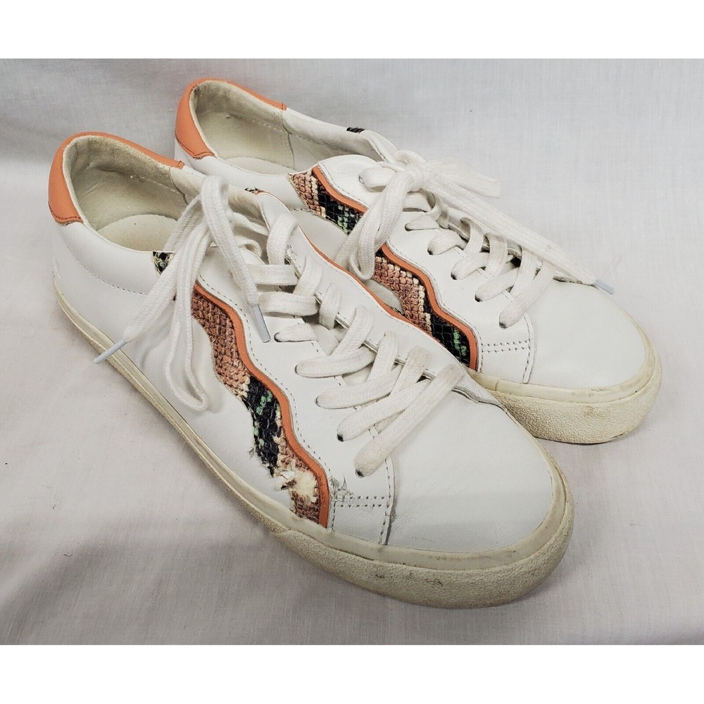 Madewell MWL Size 8.5 M Sidewalk Low-Top Sneakers in Snake Embossed Leather